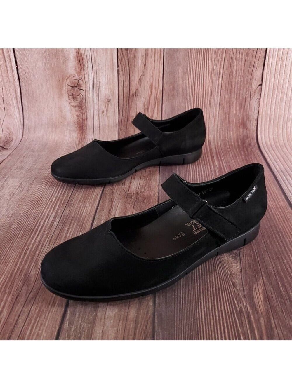 Mephisto Womens Size 10 Jenyfer Nubuck Mary Jane Shoes Black Suede Air-Jet